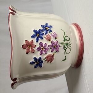 Vintage RCCL Hand Painted Made in Portugal Ceramic  Flower Pot Planter 5.5"x7"